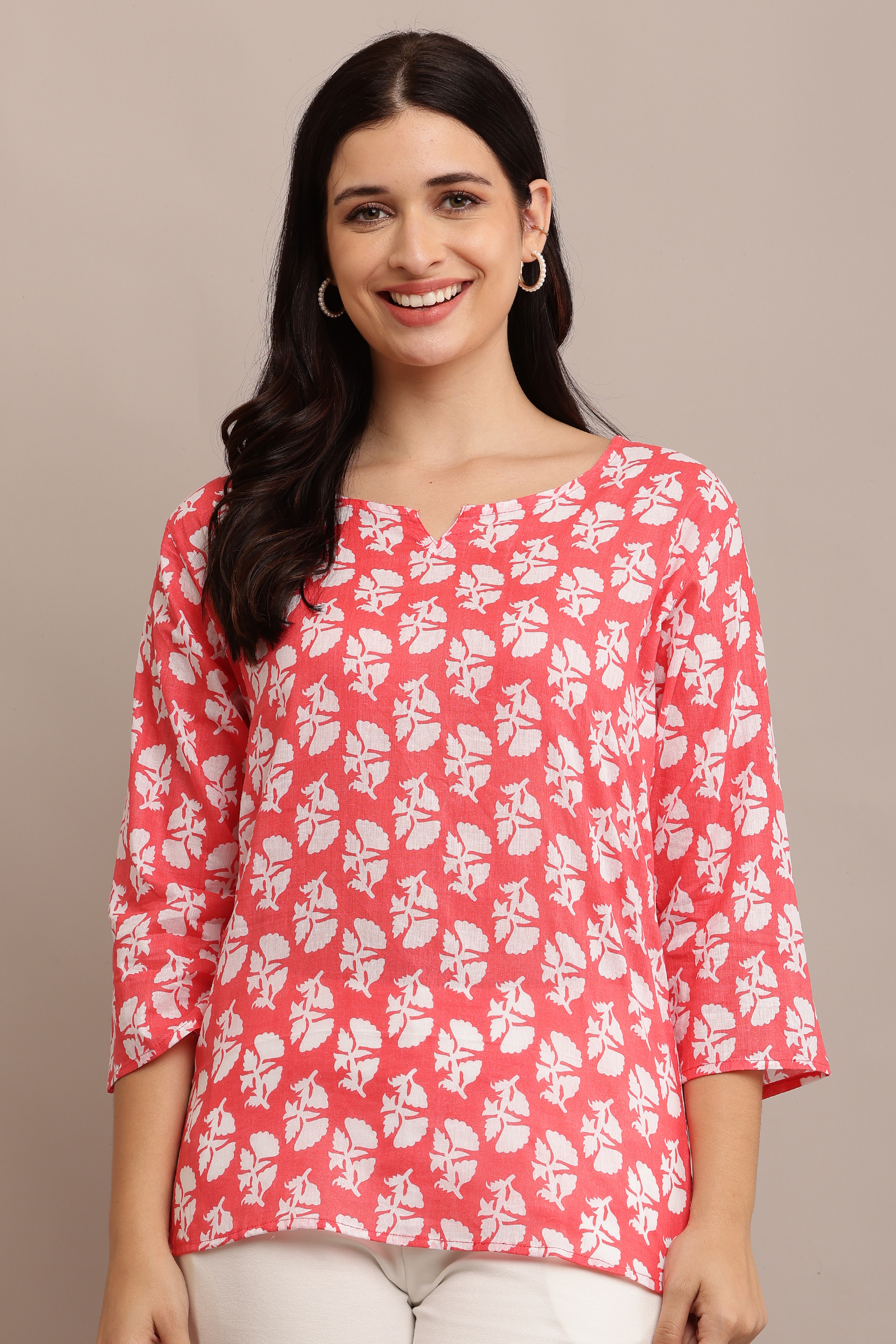 Floral Printed Short Kurti